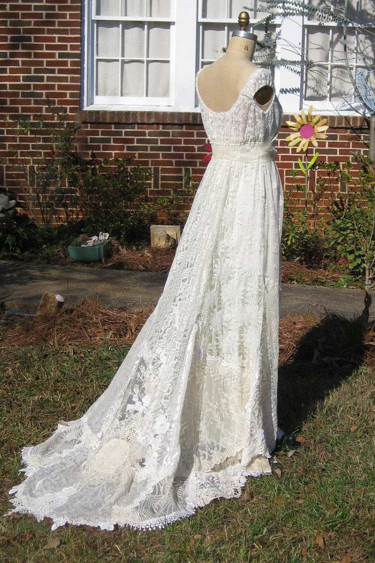 Bohemian Empire Waist Wedding Dress