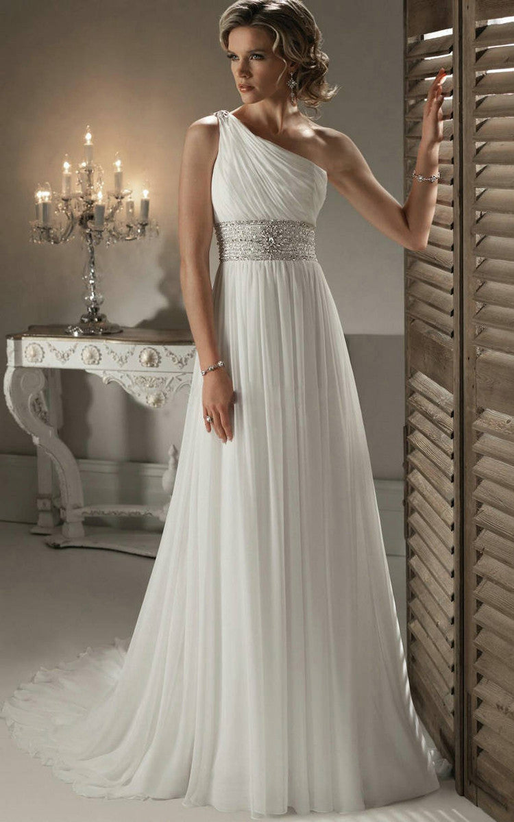 One shoulder bridal fashion dresses