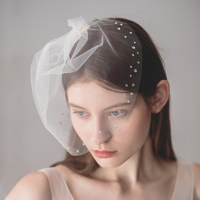 Women's White Bridal Veil Headband