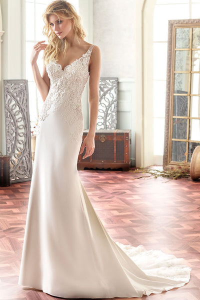 Vintage Modest Boho Lace Sheath Wedding Dress Floral Sexy V-Neck Backless Sleeveless Bridal Gown