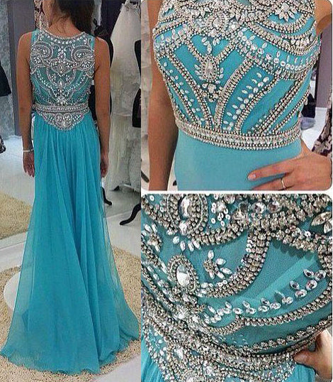 Sleeveless Jewel Neck Mermaid Long Chiffon Dress