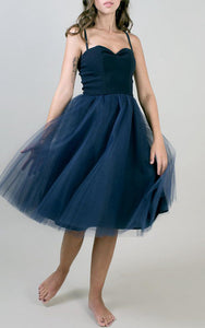 Tea-length Sweetheart Sleeveless Sleeve Tulle Dress