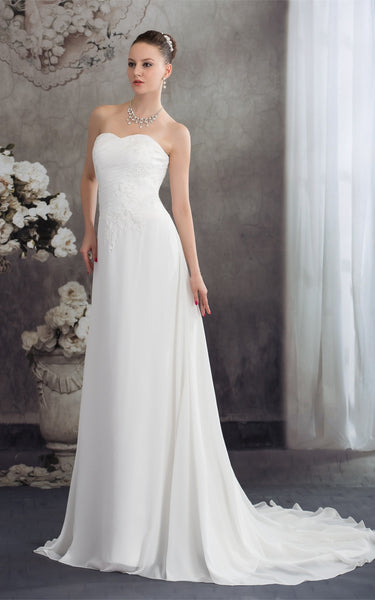 Sweetheart A-Line Chiffon Appliques and Gown With Ruching