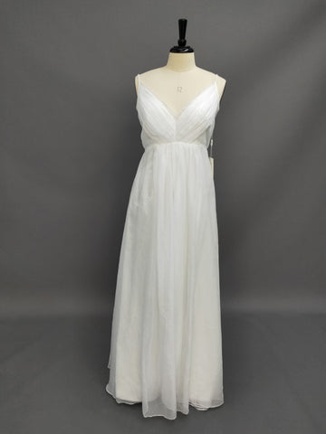 Sheath Empire Spaghetti Chiffon Wedding Dress With Pleats