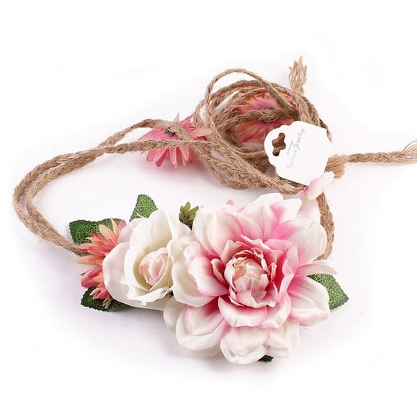 Women Girl Boho Flower Floral Hairband Headband Wreath Party Bride Wedding Beach