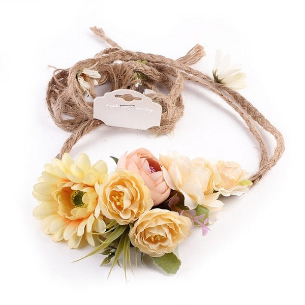 Women Girl Boho Flower Floral Hairband Headband Wreath Party Bride Wedding Beach